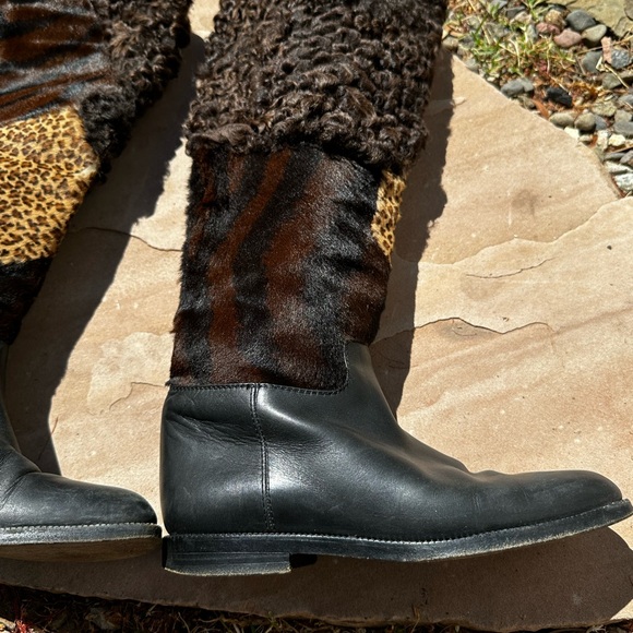 Maud Frizon Multi Pattern Fur Knee Boots - Picture 5 of 9